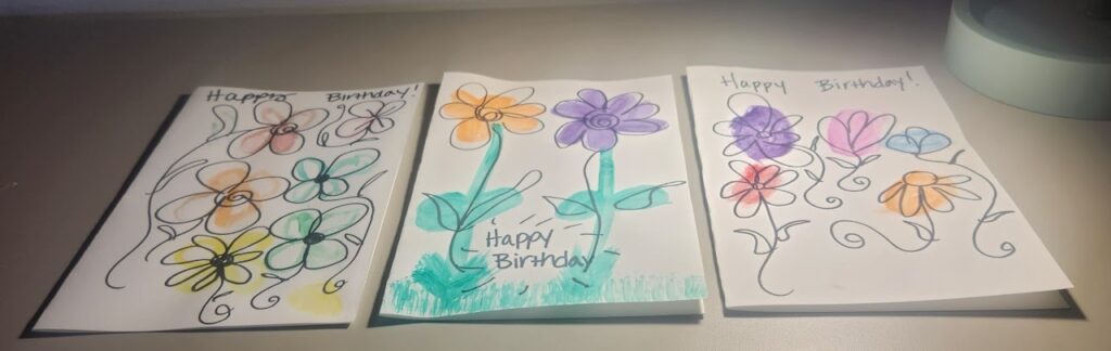 Hand-painted birthday cards