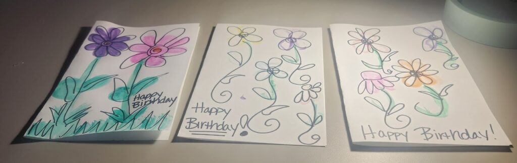 Hand-painted birthday cards